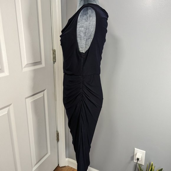 Vera Wang Sleeveless Draped/Ruched Dress *Please Read for Flaws - Picture 3 of 15